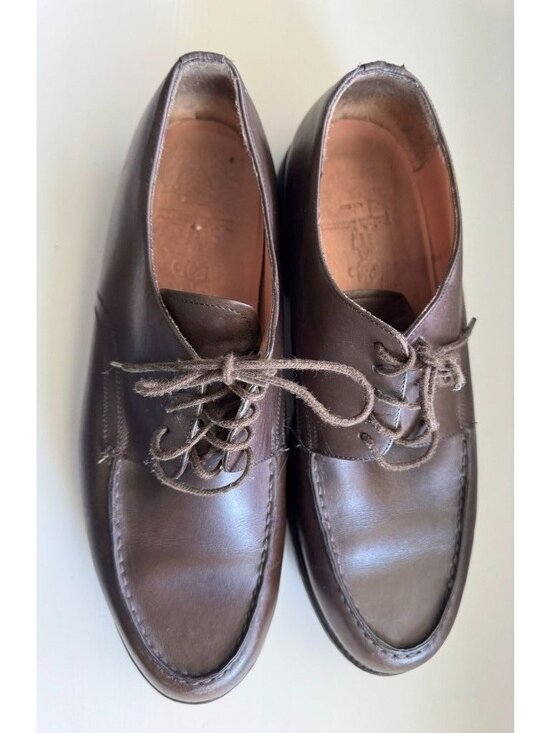 Polo Ralph Lauren Oxford Dress Shoes Brown Leather Preppy Lace Up Men\'s 13 D main image 7